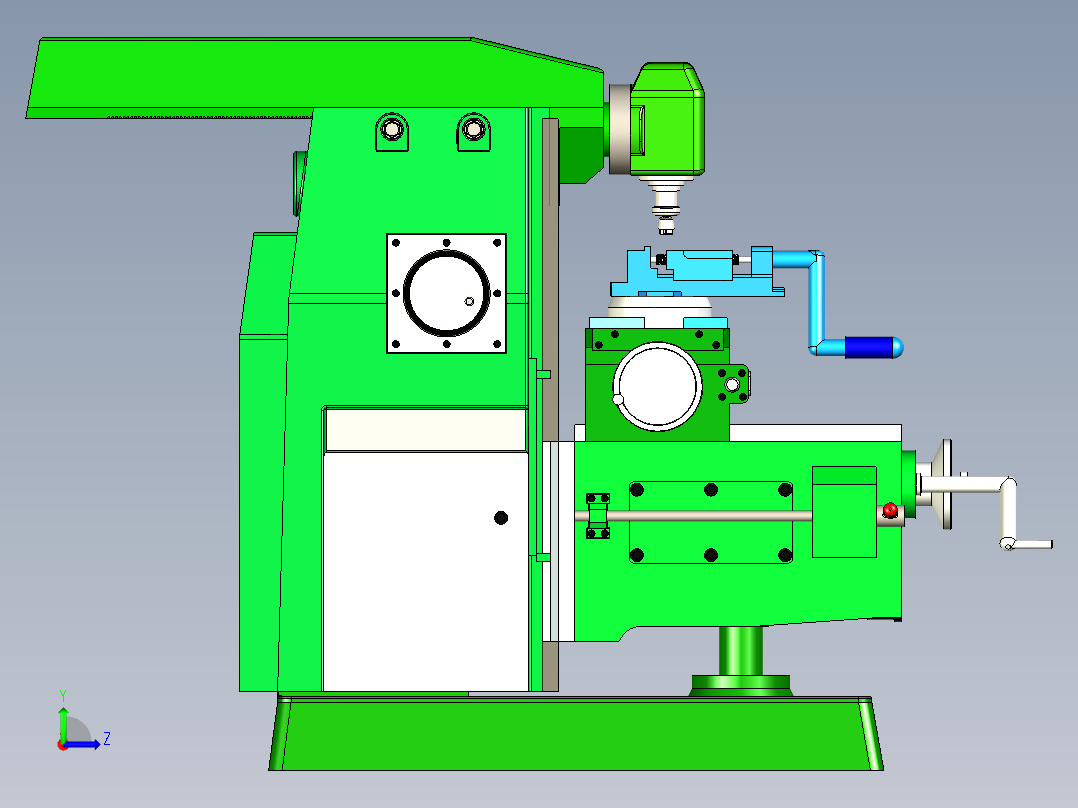 传统铣床左视图