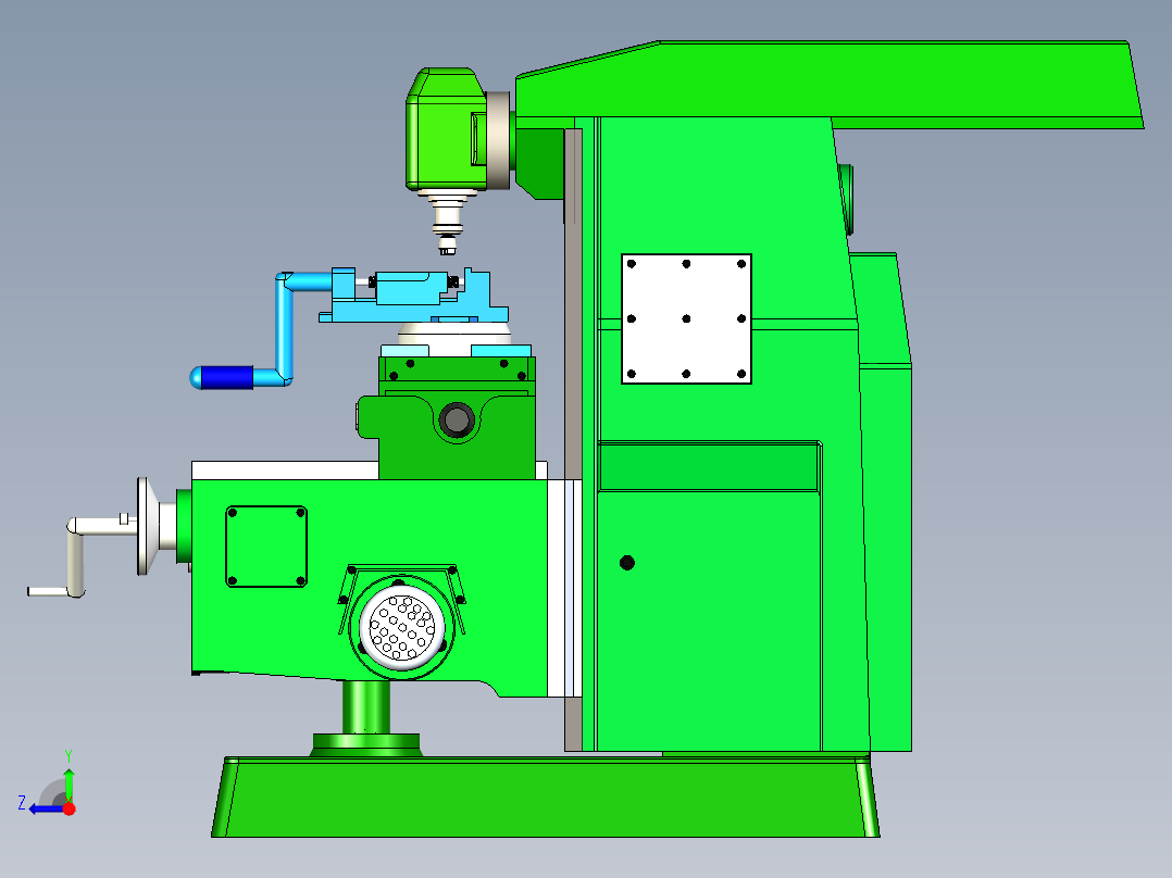 传统铣床右视图