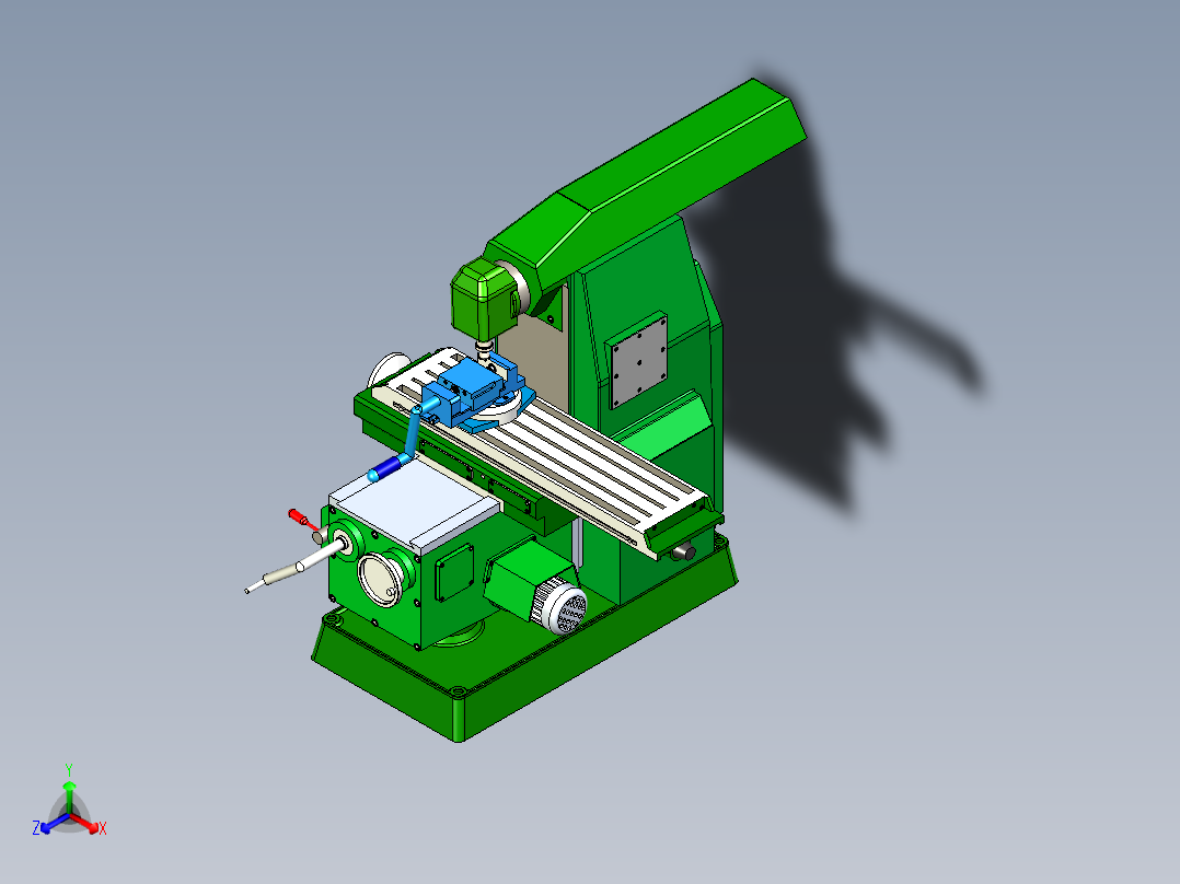 传统铣床正等轴测图
