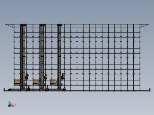 自动化立体仓库方案 3D图前视缩略图