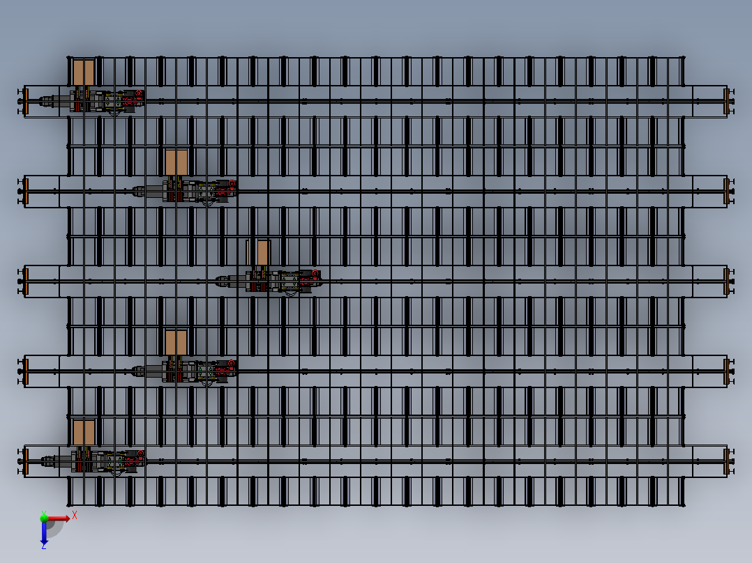 自动化立体仓库方案 3D图俯视图