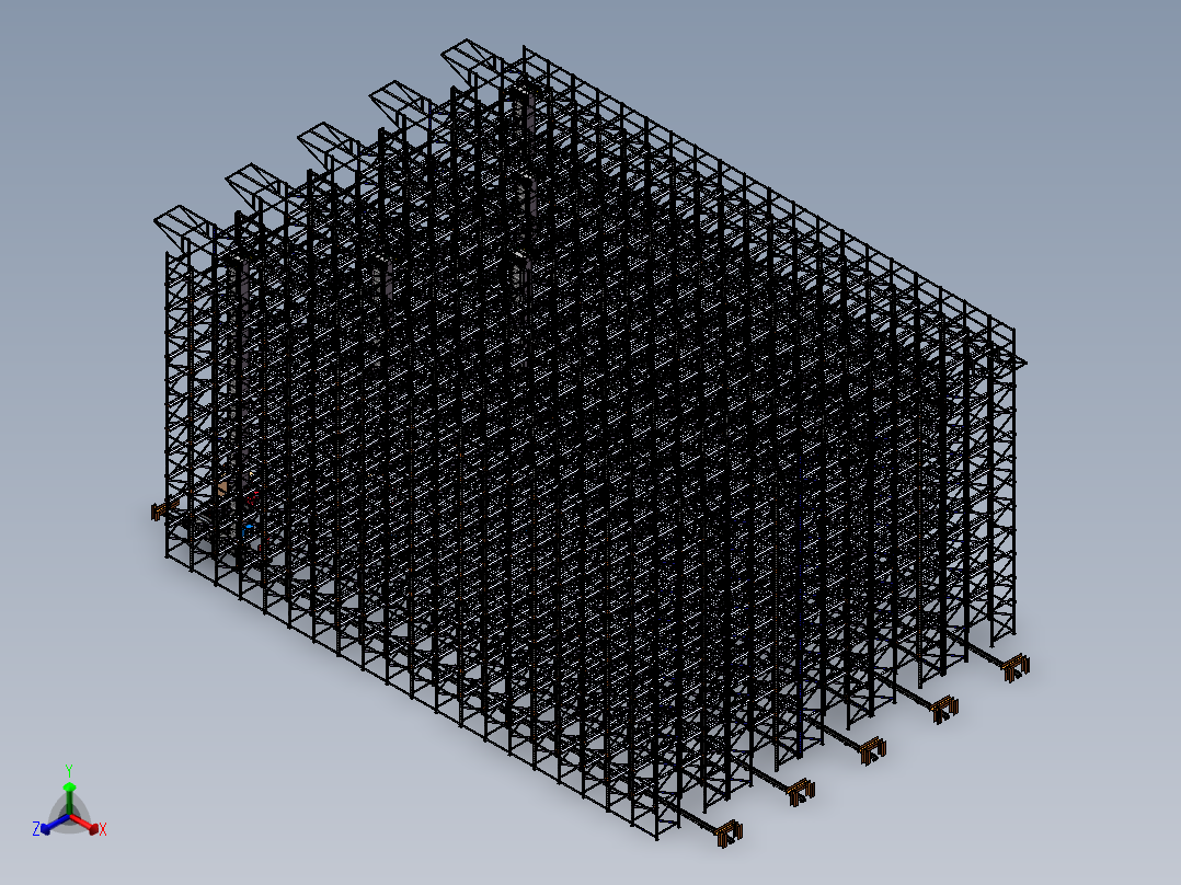 自动化立体仓库方案 3D图正等轴测图