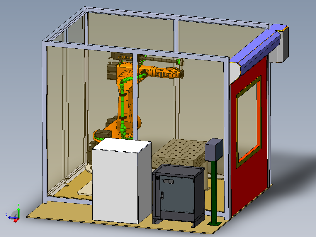 激光房焊接站设计方案3D图纸 三维模型 机械设计学习资料