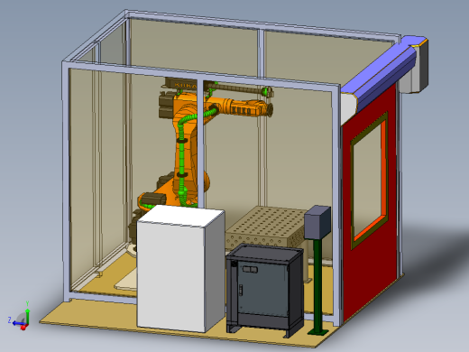 激光房焊接站设计方案3D图纸 三维模型 机械设计学习资料
