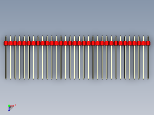 彩色公头100mil（2.54mm）系列-DS1021_red_2x32p_100mil_Type19_rev1.0俯视缩略图