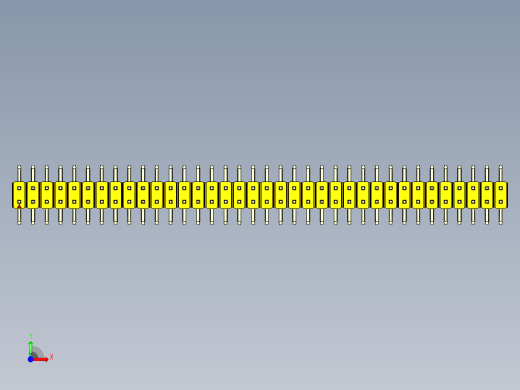 彩色公排针 100mil 2.54mm 系列-DS1022_yellow_72p_100mil_TypeSMT_rev1.0前视缩略图