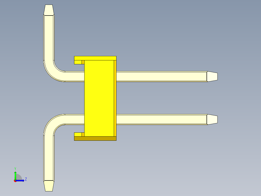 彩色公排针 100mil 2.54mm 系列-DS1022_yellow_72p_100mil_TypeSMT_rev1.0左视图