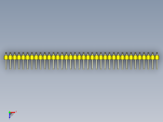 彩色公排针 100mil 2.54mm 系列-DS1022_yellow_72p_100mil_TypeSMT_rev1.0俯视缩略图