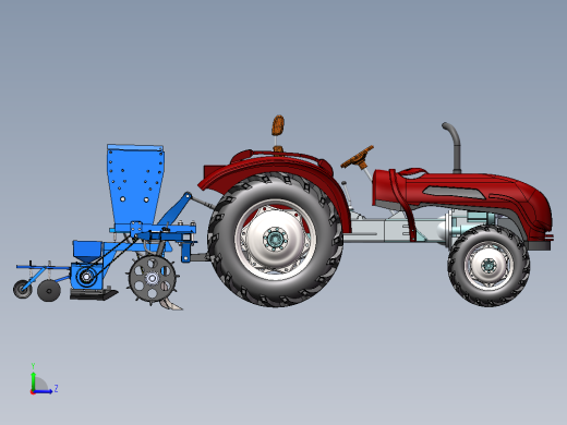 丘陵山区农用播种车的的设计、建模与运动模拟左视缩略图