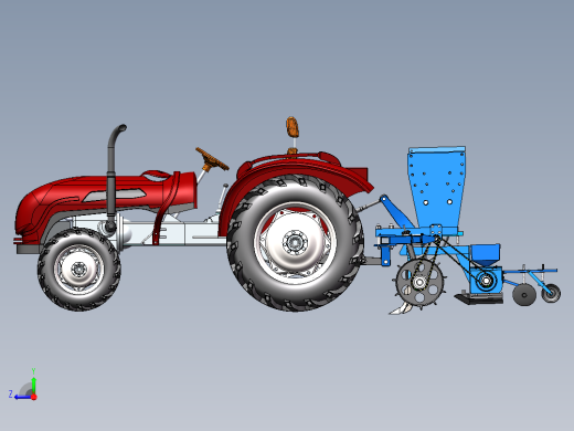 丘陵山区农用播种车的的设计、建模与运动模拟右视缩略图