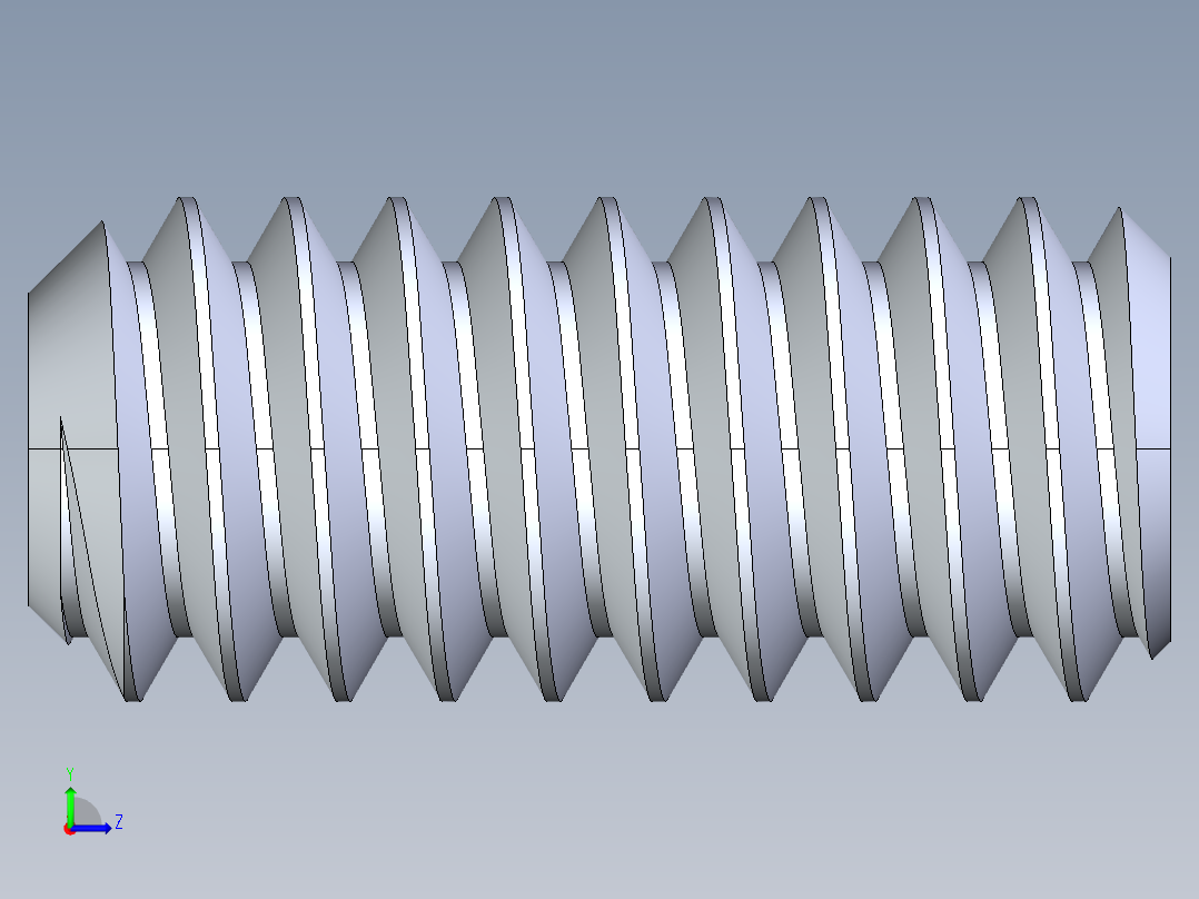 UNC 平头紧定螺钉-UNC SET SCREW 2-58 x 0.187.STEP左视图