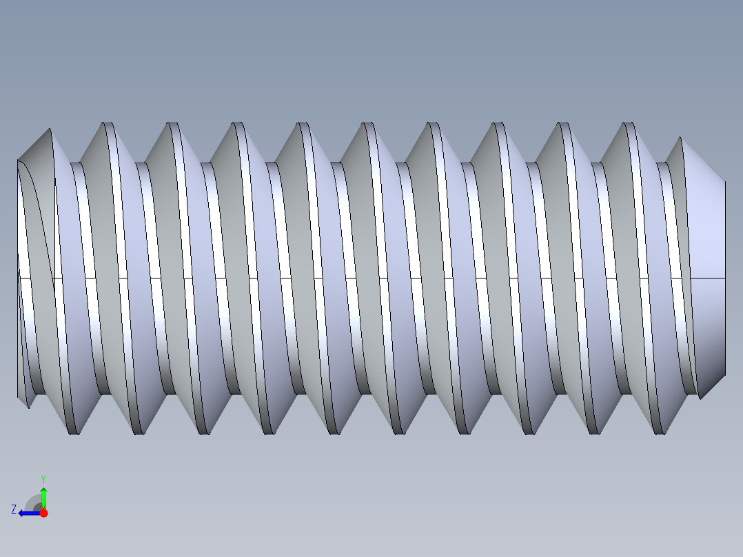 UNC 平头紧定螺钉-UNC SET SCREW 2-58 x 0.187.STEP右视图