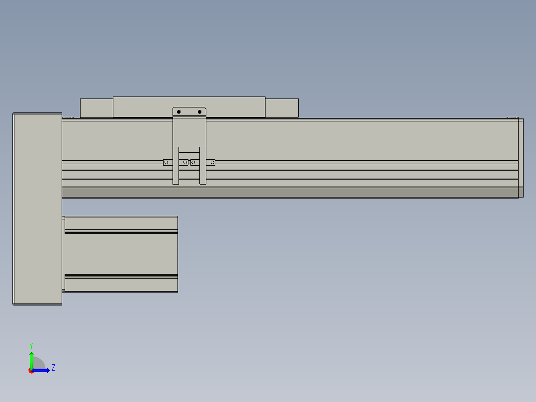直线模组LHC17-S200-D设计图纸左视图
