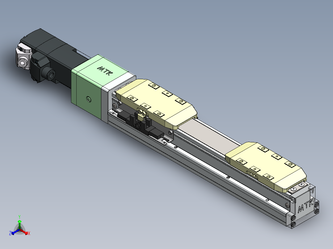 GTH内嵌丝杆全封闭GTH5S-100W正等轴测图