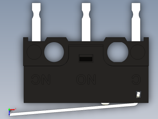 微动开关超小型杠杆SPDT通孔。高H6,6 x宽L12,8 x宽5.8毫米俯视缩略图