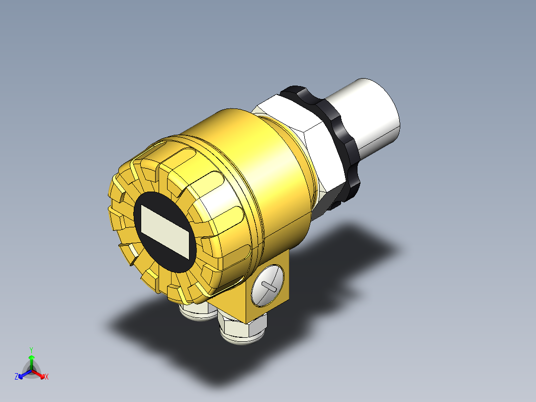 超声波设备-TRANSMITTER-RANGE-4m-13.1ft-PVDF-BODY-4-20mA-2-WIRE-HART-ATEX-BSP-THREAD主视图