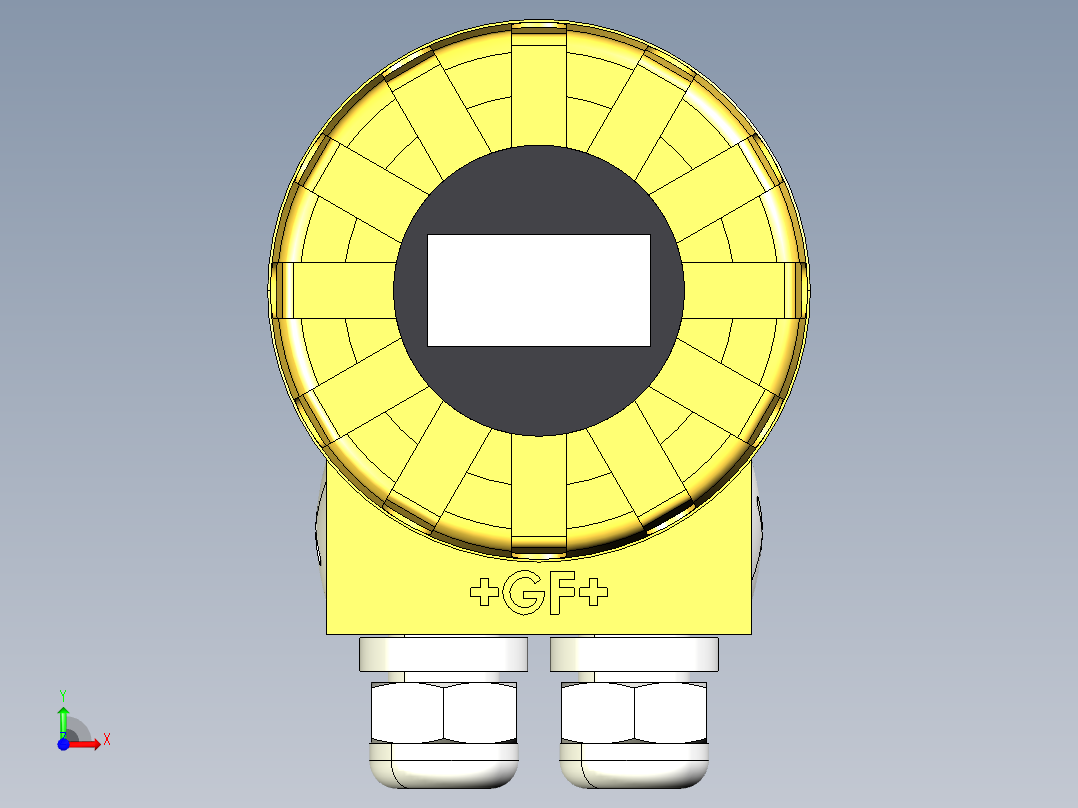 超声波设备-TRANSMITTER-RANGE-4m-13.1ft-PVDF-BODY-4-20mA-2-WIRE-HART-ATEX-BSP-THREAD前视图