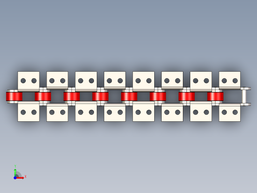 双节距 2082 输送链，带附件 K2 1X1---stp前视缩略图