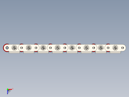 双节距 2082 输送链，带附件 K2 1X1---stp俯视缩略图