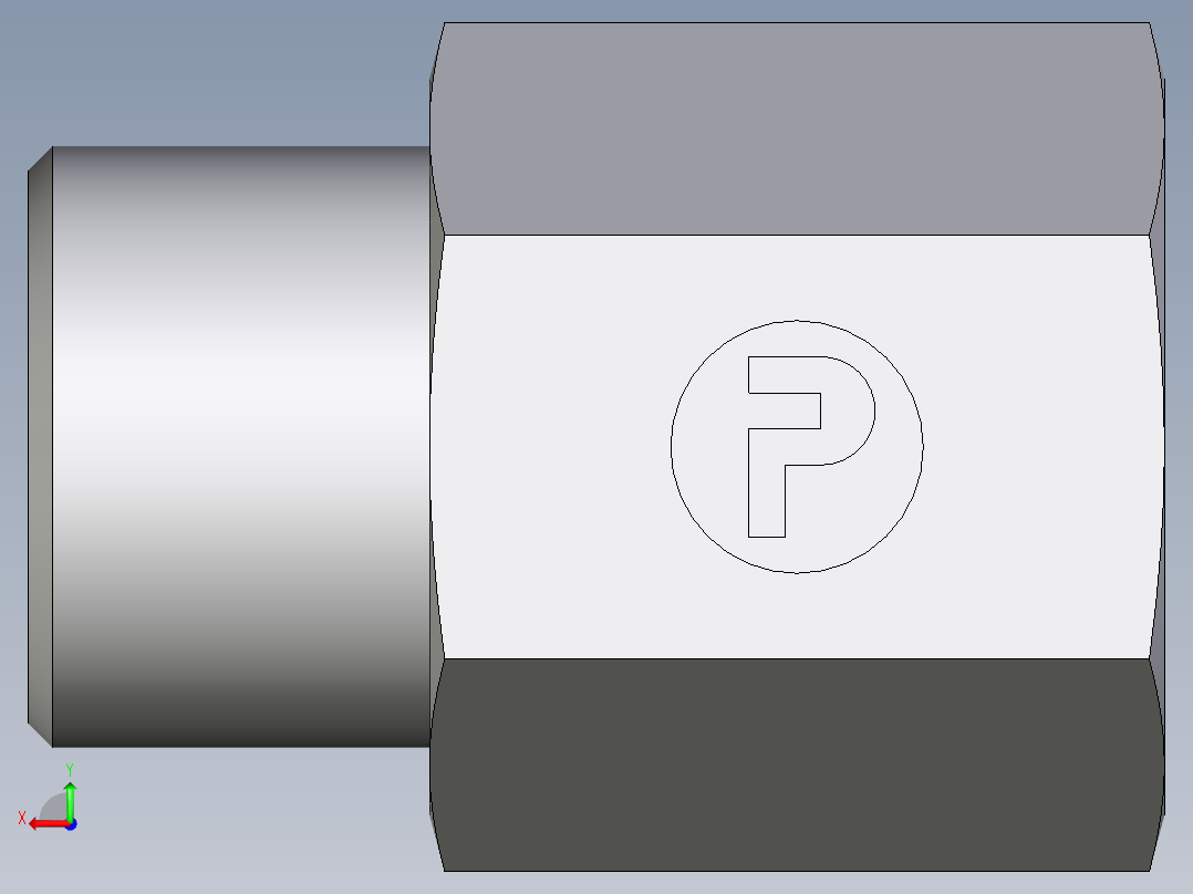 卡套式工业通用硬管接头EO_Swivel_connector_GAI10SMCFX后视图