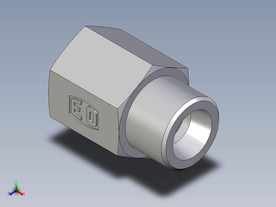 卡套式工业通用硬管接头EO_Swivel_connector_GAI10SMCFX正等轴测图