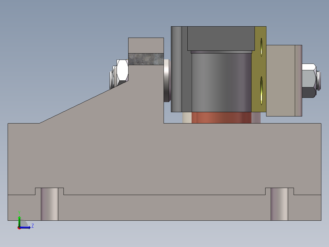 后托架夹具设计钻三杠孔含三维二维说明书左视图