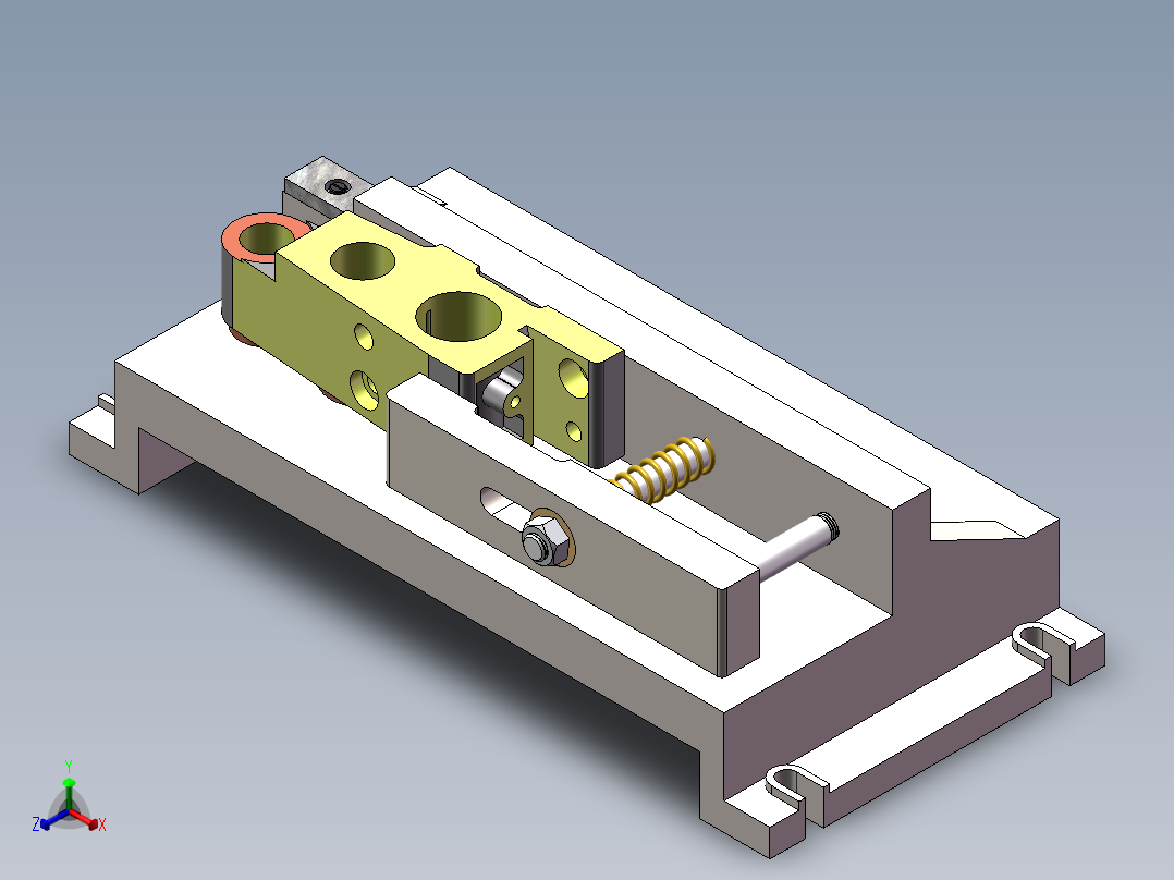 后托架夹具设计钻三杠孔含三维二维说明书正等轴测图