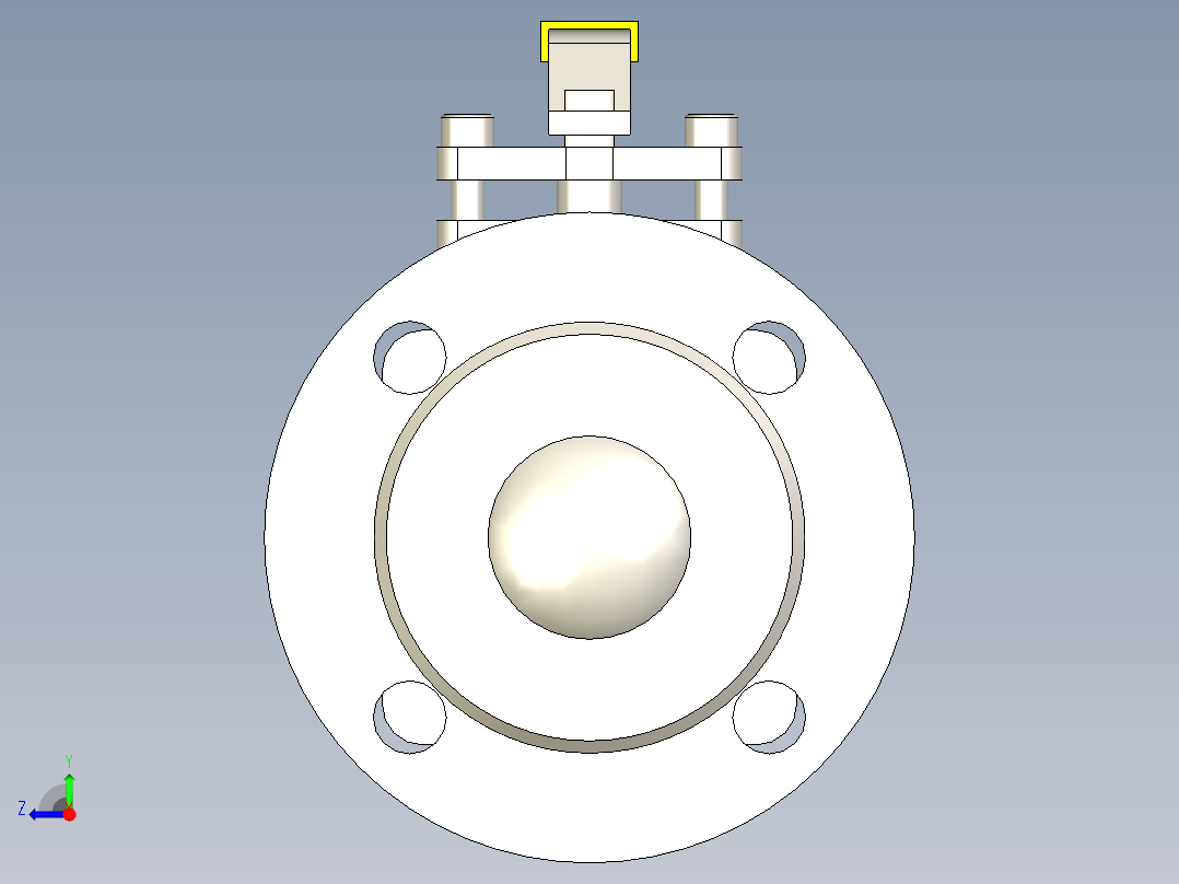 管道手动球阀-水管开关阀-手动阀门DN50铸钢球阀右视图