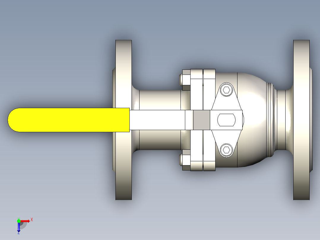 管道手动球阀-水管开关阀-手动阀门DN50铸钢球阀俯视图