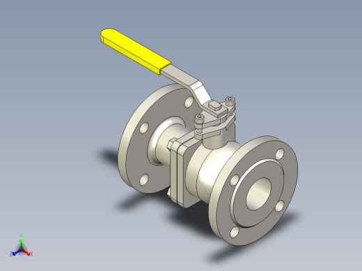 管道手动球阀-水管开关阀-手动阀门DN50铸钢球阀正等轴测缩略图