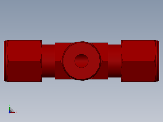 solidworks-lok male branch tee前视缩略图