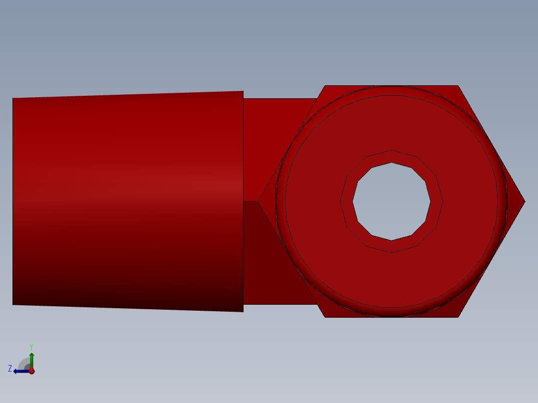 solidworks-lok male branch tee右视图