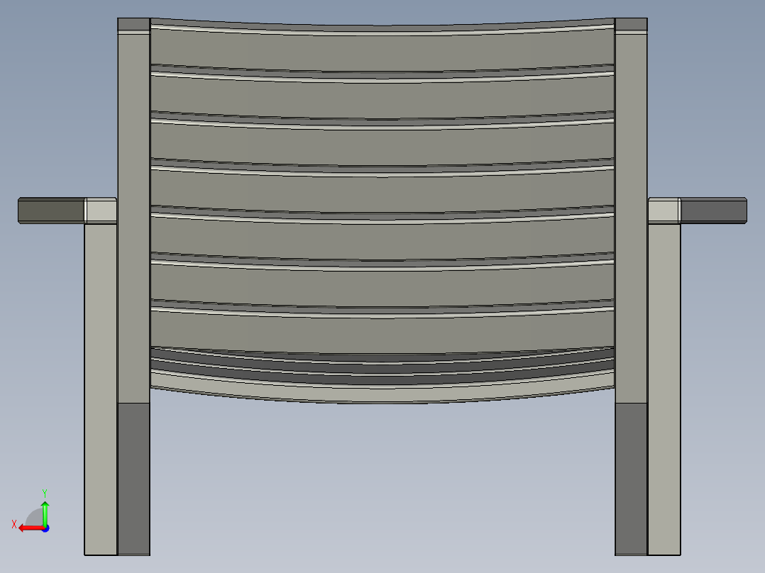 木制躺椅后视图