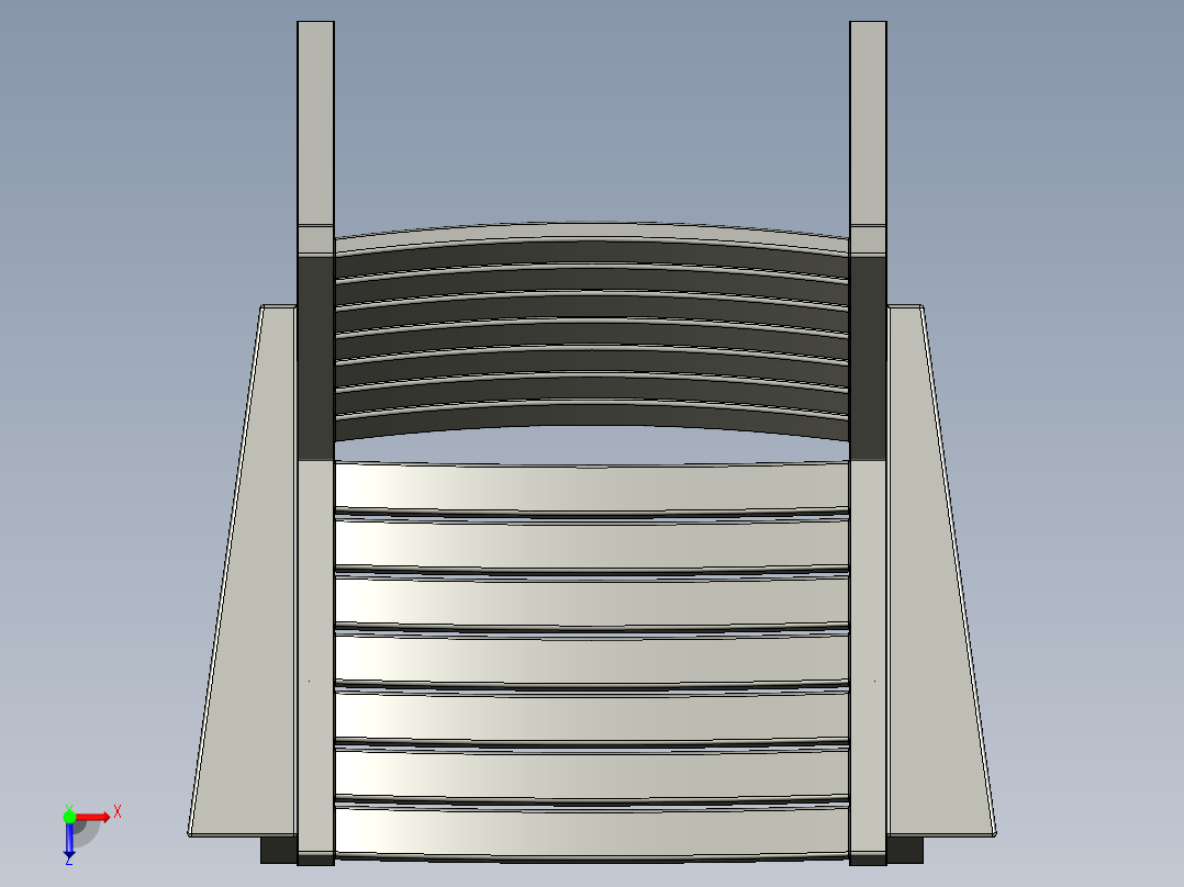 木制躺椅俯视图