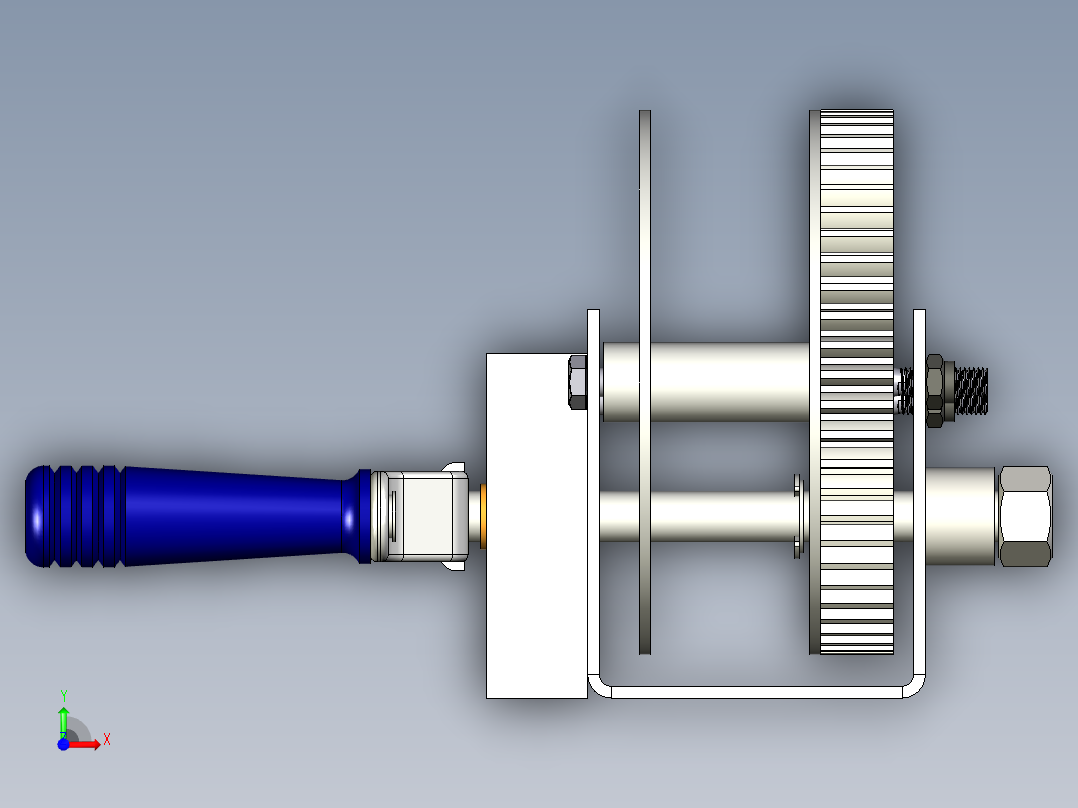 带刹车手动绞盘--stp前视图