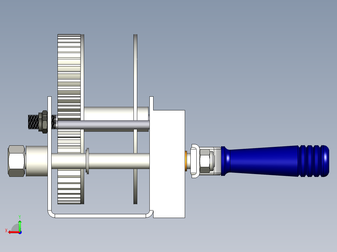 带刹车手动绞盘--stp后视图