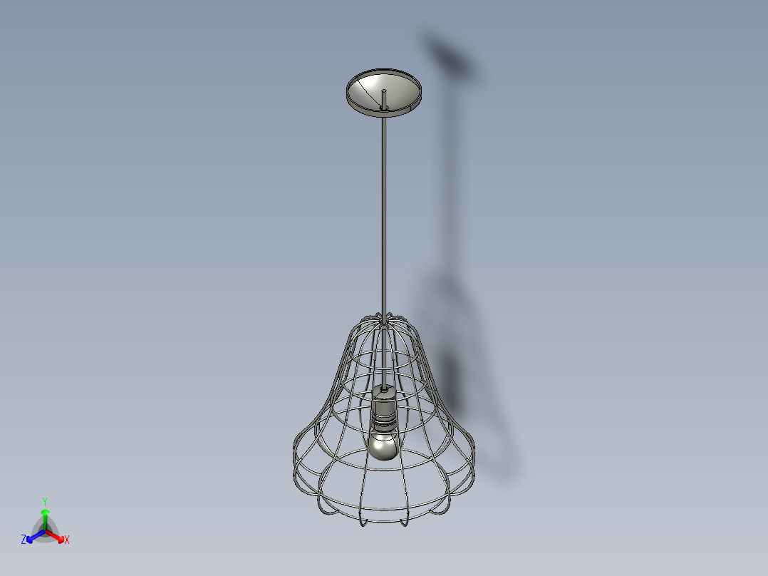 复古吊灯3正等轴测图