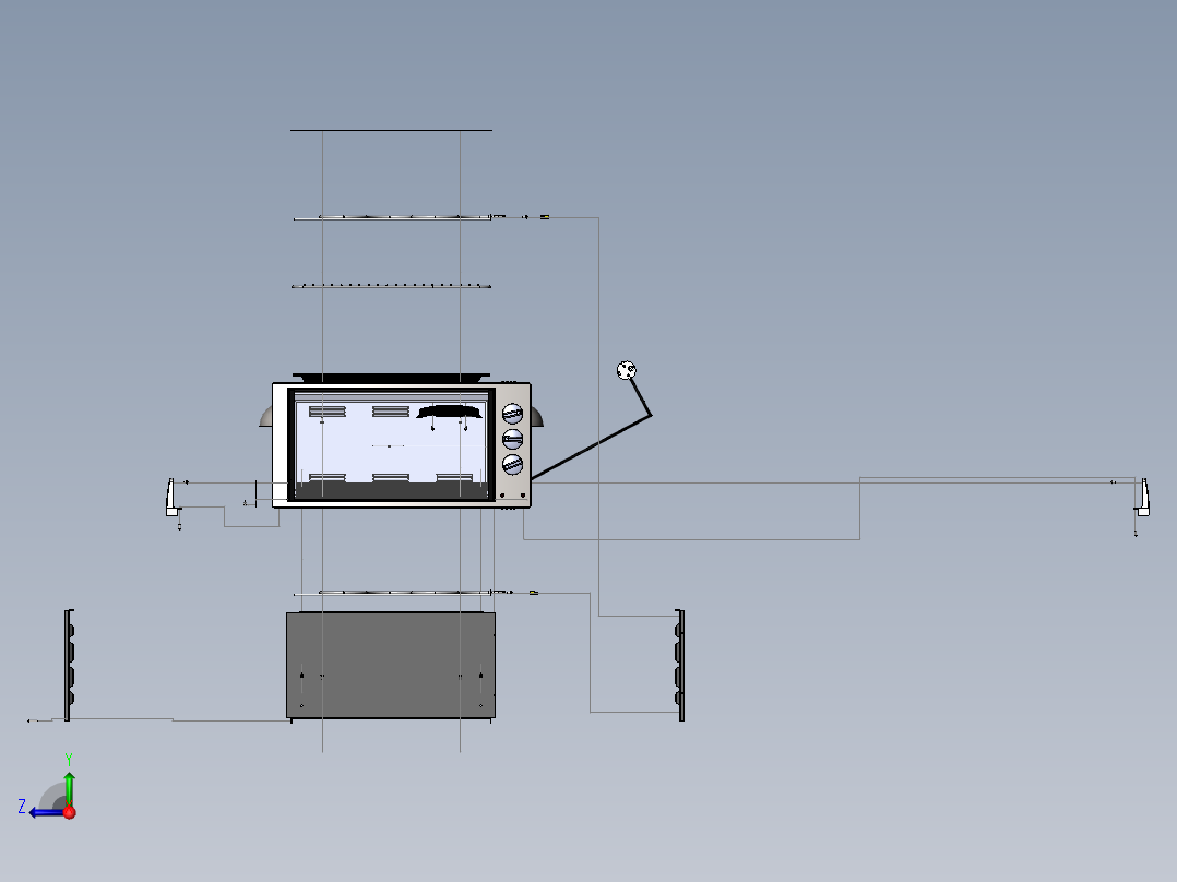 电动迷你烤箱右视图