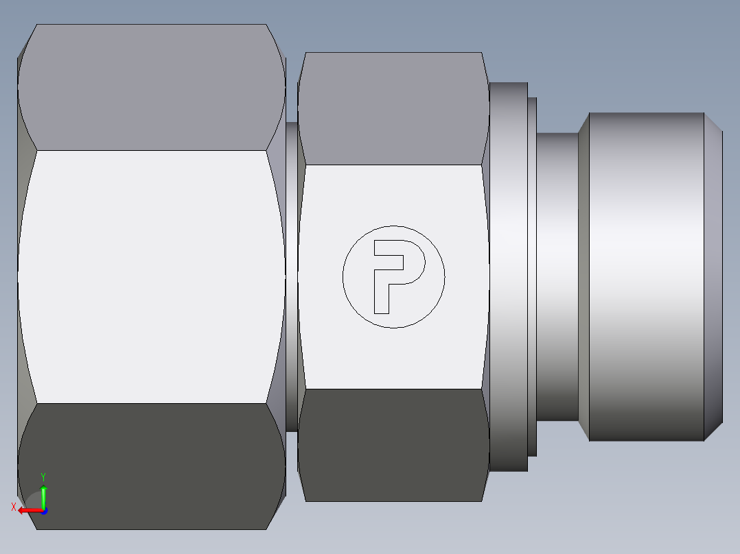 卡套式工业通用硬管接头EO_Swivel_connector_EGE20SMEDCF后视图