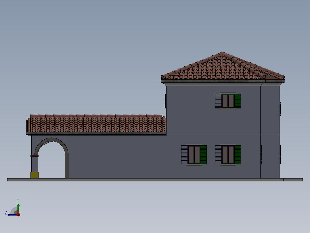 石头房子右视图