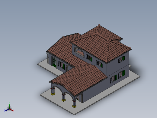 石头房子正等轴测缩略图