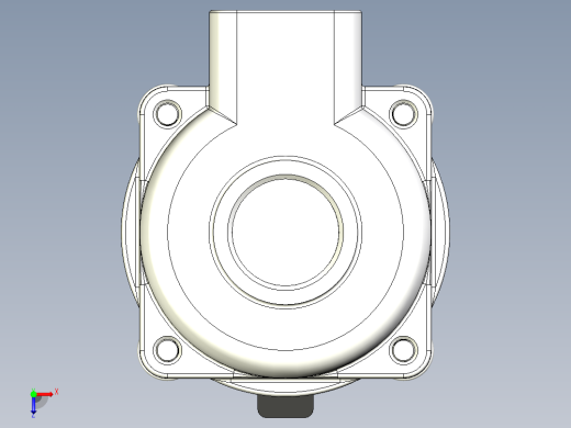 GOYEN RCAC25T4002隔膜阀的3D模型。该阀本身是一个空气脉冲控制阀，用于瞬间喷射空气。阀门有1英寸NPT入口和出口，以及用于脉冲控制的1-8英寸NPT端口俯视缩略图
