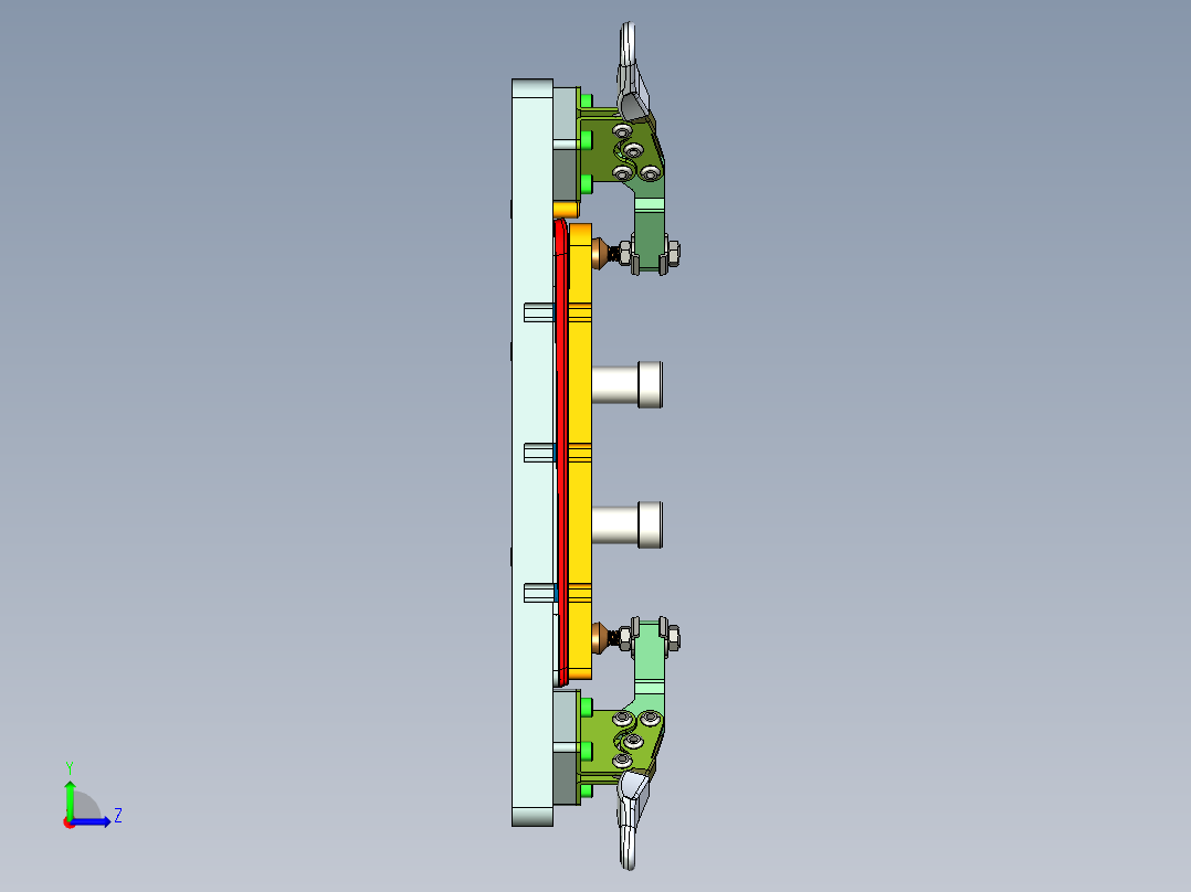 笔记本电脑外壳测量成品长宽检具模型左视图