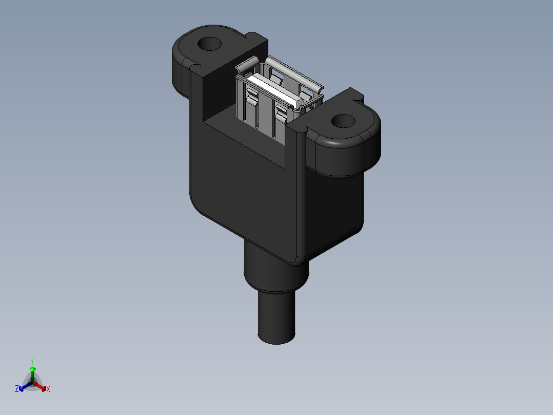 usb-port-USB A型母头带耳朵正等轴测图