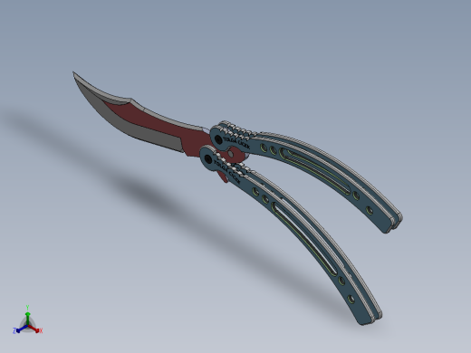 折叠刀、刀 (6)正等轴测缩略图