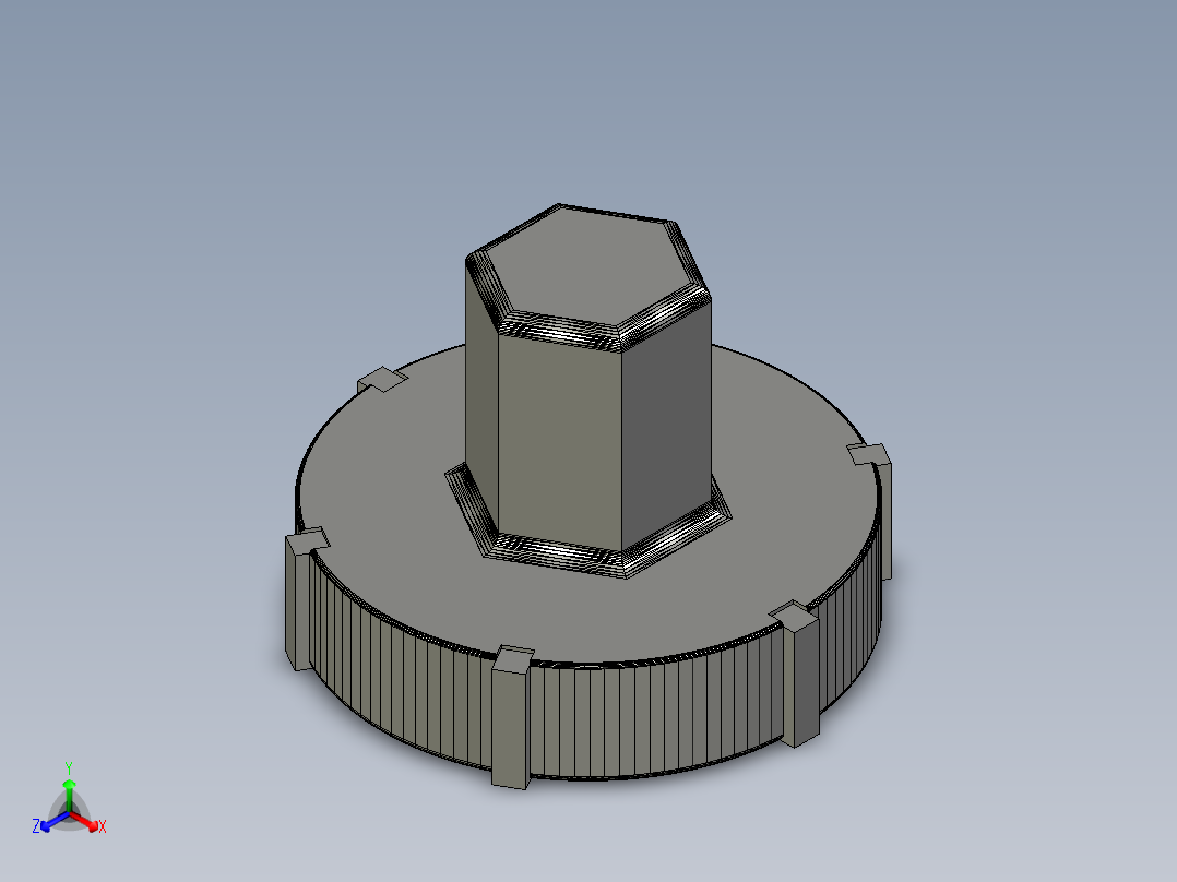 奥迪S1直立轴承螺母工具正等轴测图