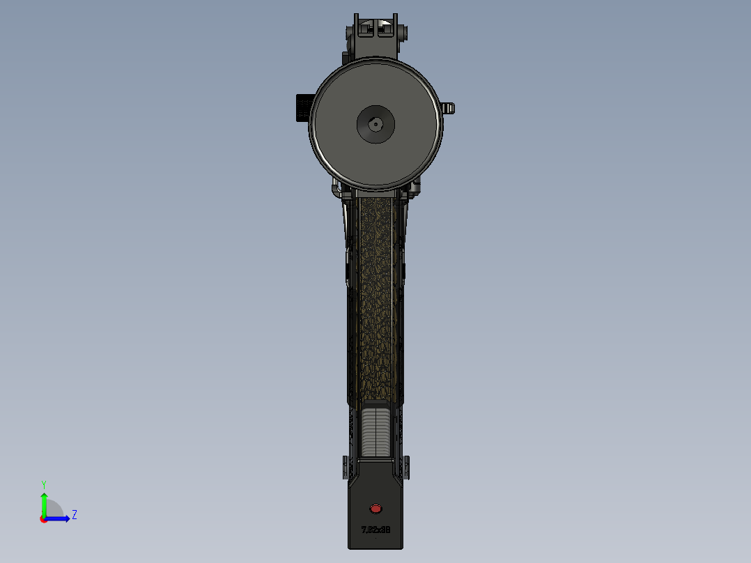手枪左轮冲锋枪老式狙击步枪设计3D图纸akm-2020-can-cannon STP左视图