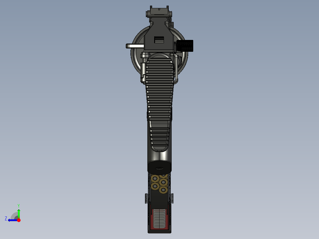 手枪左轮冲锋枪老式狙击步枪设计3D图纸akm-2020-can-cannon STP右视图