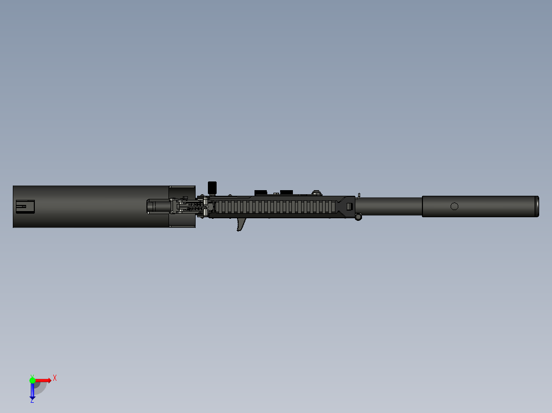 手枪左轮冲锋枪老式狙击步枪设计3D图纸akm-2020-can-cannon STP俯视图