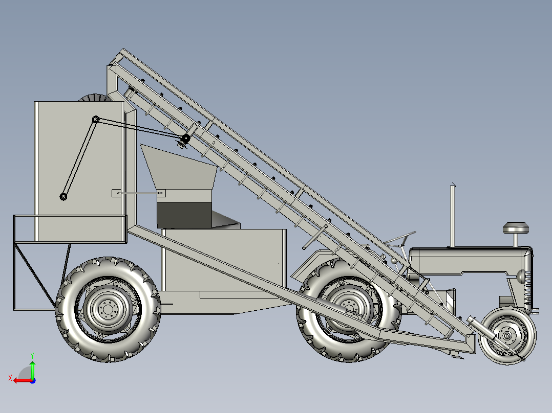 宽幅花生收获机拔花生机起垄平地后视图